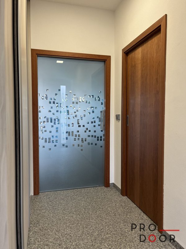 Posuvné celoskleněné dveře do pouzdra se vzorem